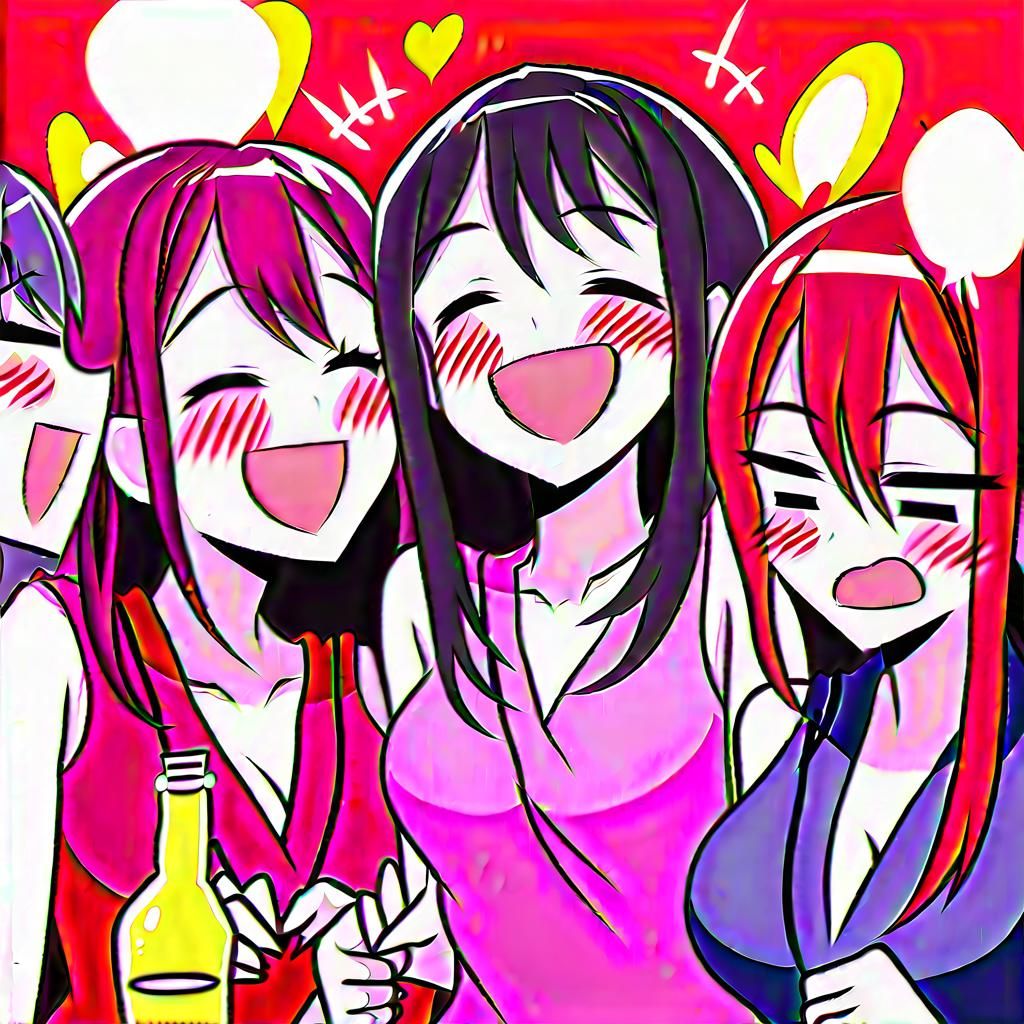 Japanese Coworkers Enjoying Karaoke Party