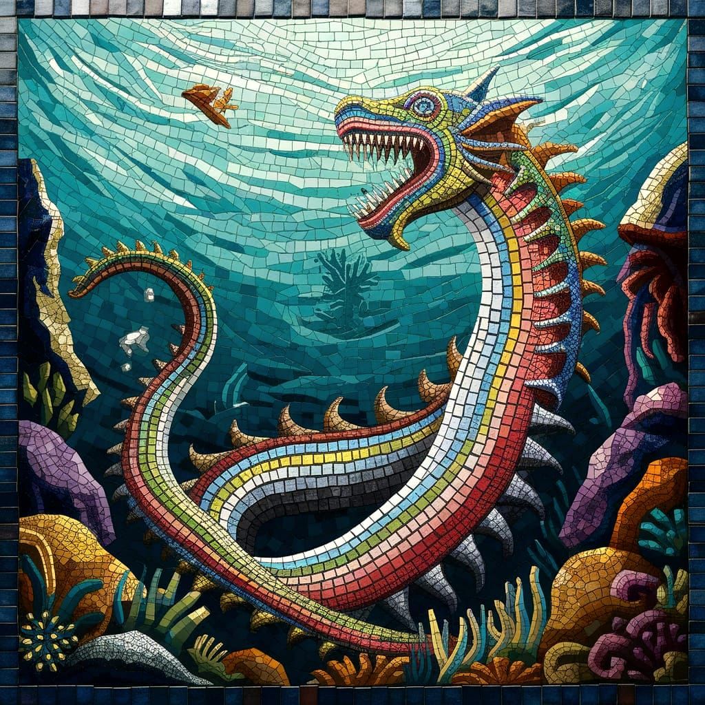 Ancient Kraken Mosaic