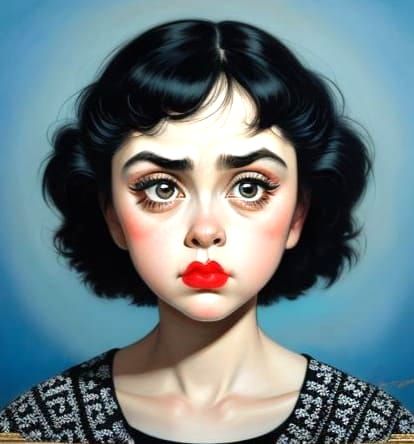 Woman pouting