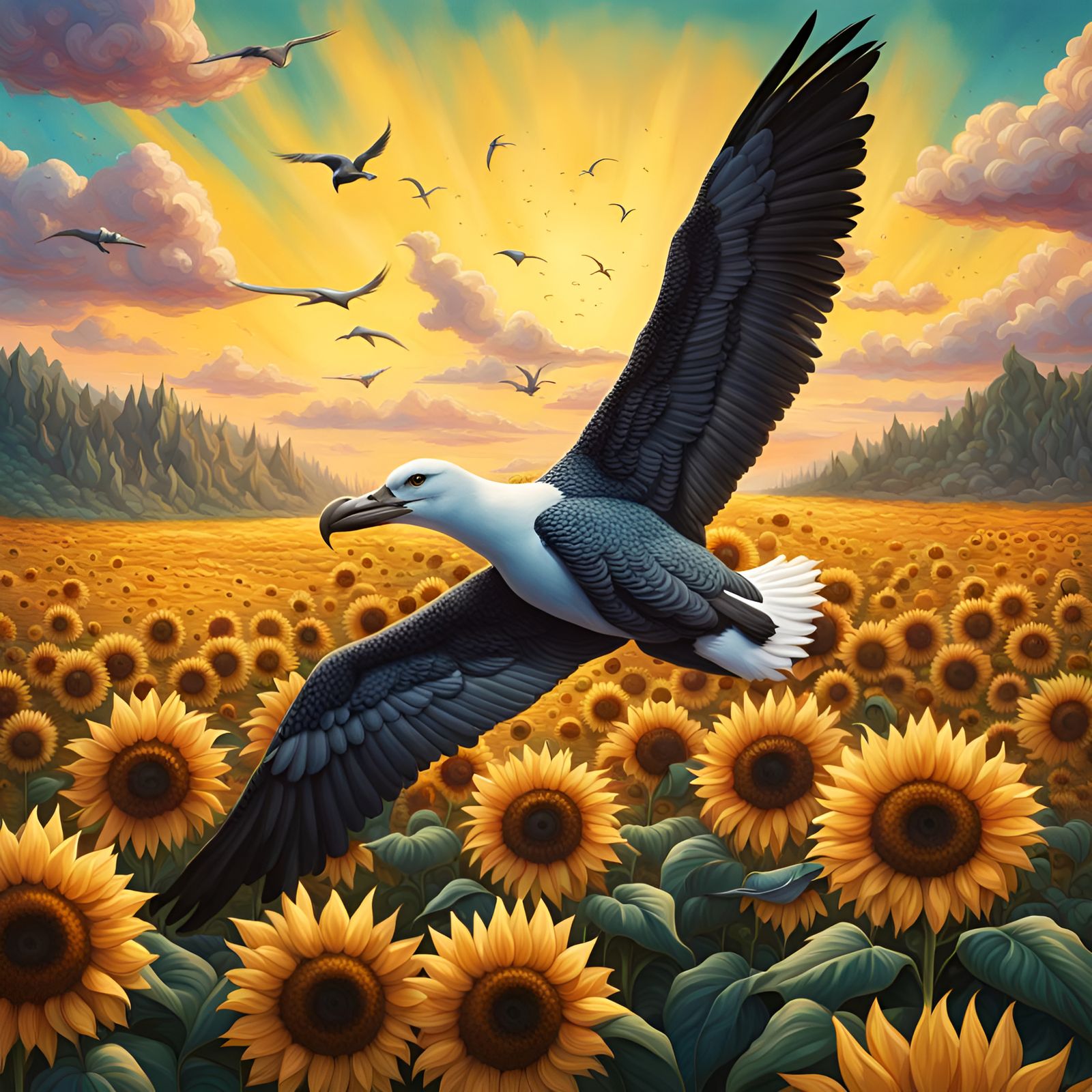 Albatross Flies to Sunflower Island with Obsidian Artifact