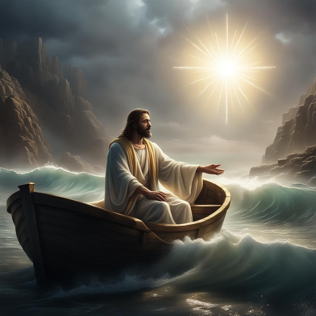 Jesus Healing, Divine Light, Detailed Matte Painting