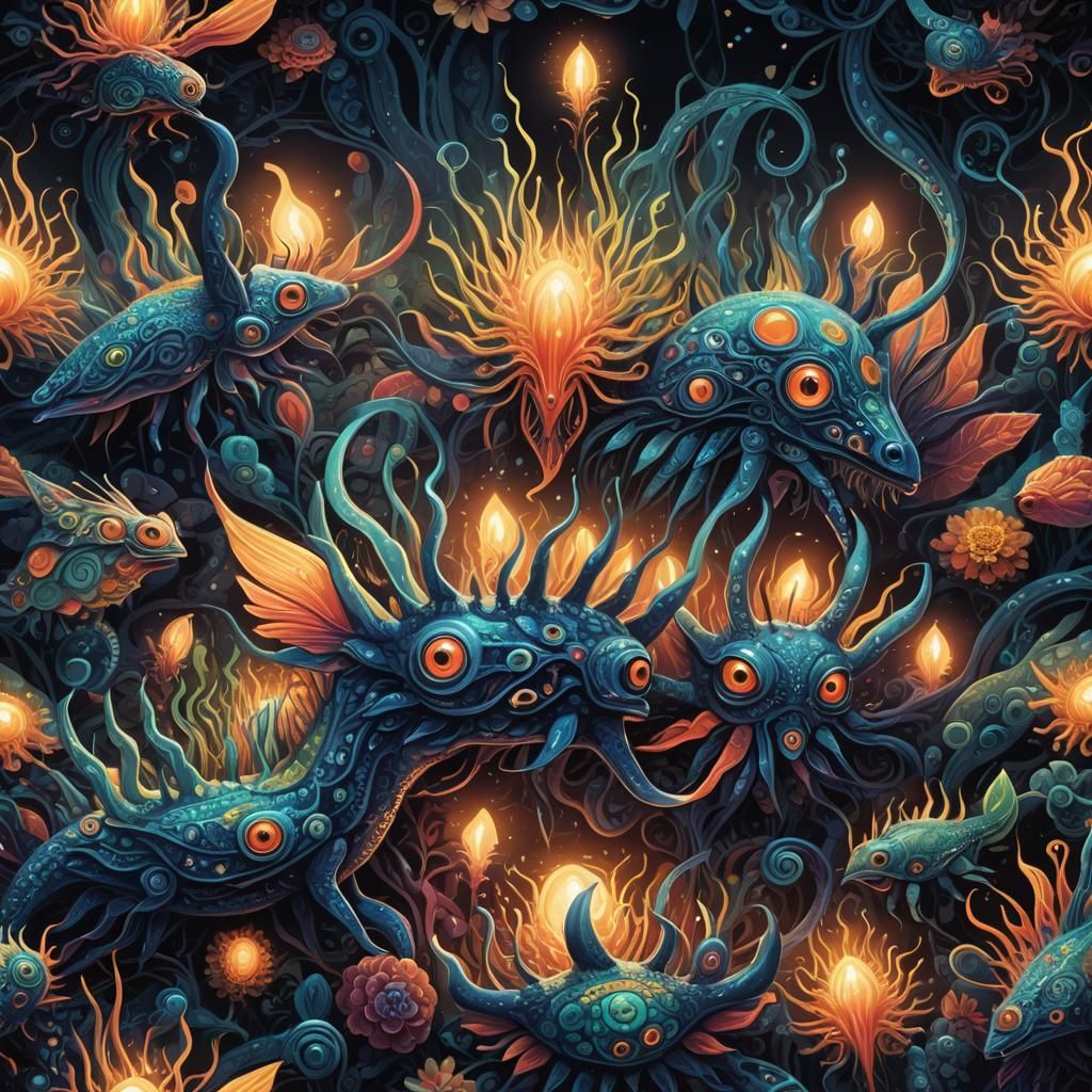 Fantastical Creatures in an Otherworldly Environment