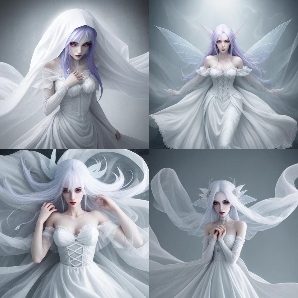 Ethereal Fairy Girl Ghost Under Sheet
