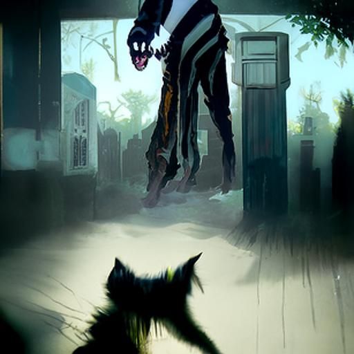 Sinister Beetlejuice as a Feline