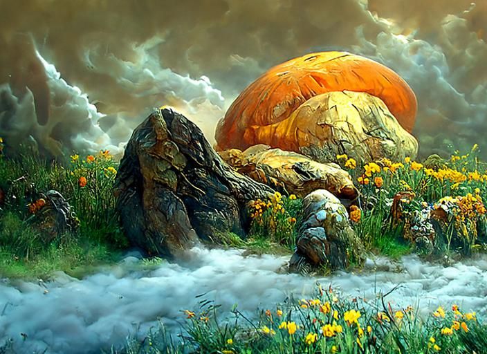 Poppy Field Dreamscape in Spiritual Fantasy Style