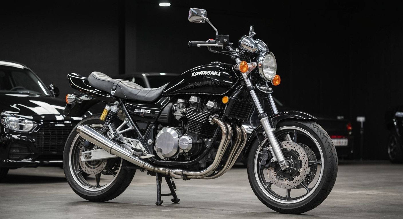 Pristine 1980 Kawasaki Z1300 Motorcycle - Photorealistic Det...