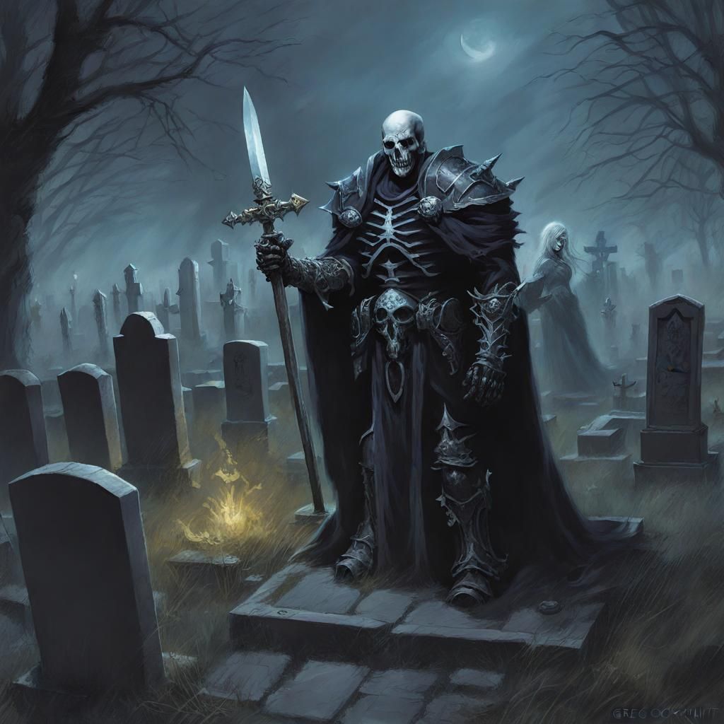 Death Knight Commands Spirits in Cemetery