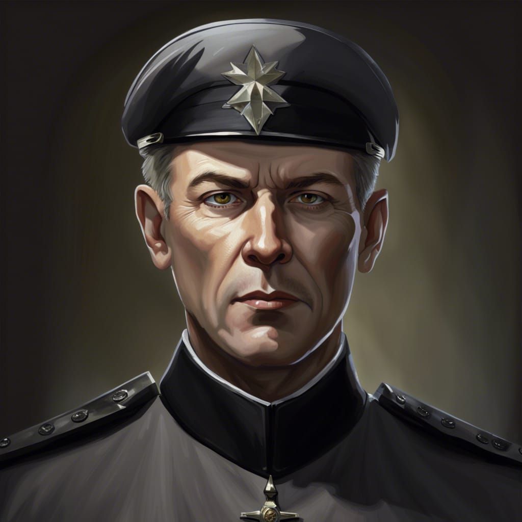 Bishop of Darkness: Realistic Portrait on Battlefield