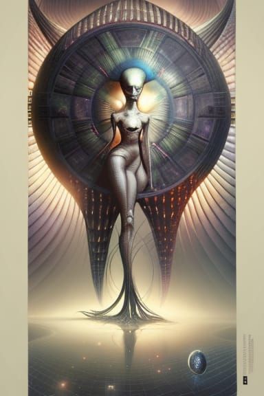 Cosmic Alien Woman in Sci-Fi Digital Art