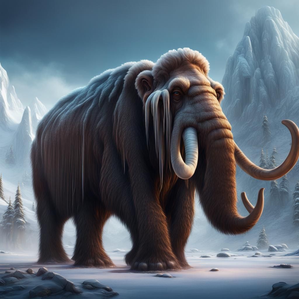Woolly Mammoth Revival: Detailed Matte Painting