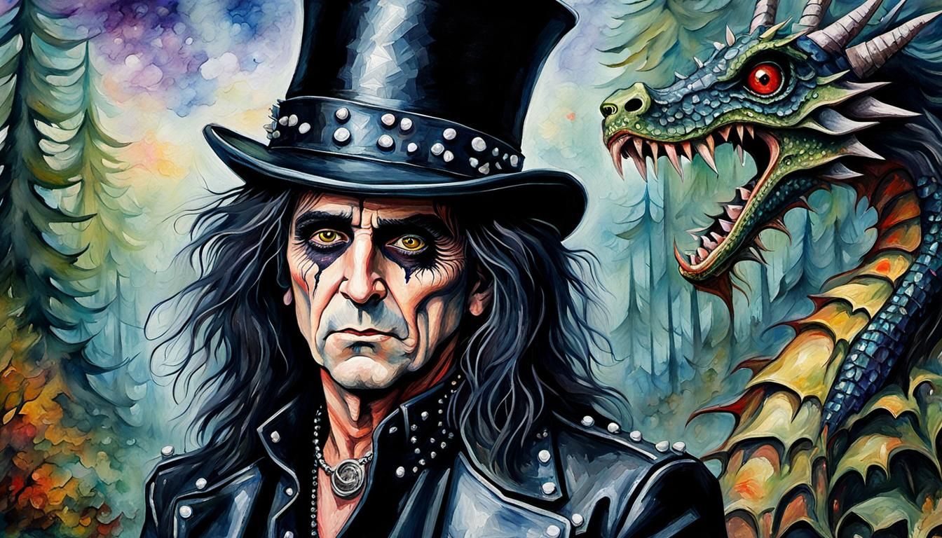 Alice Cooper Portrait in Expressionist Style