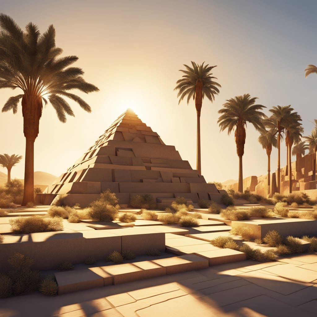 Egyptian Revival Style Pyramid Construction in a Suburban Se...