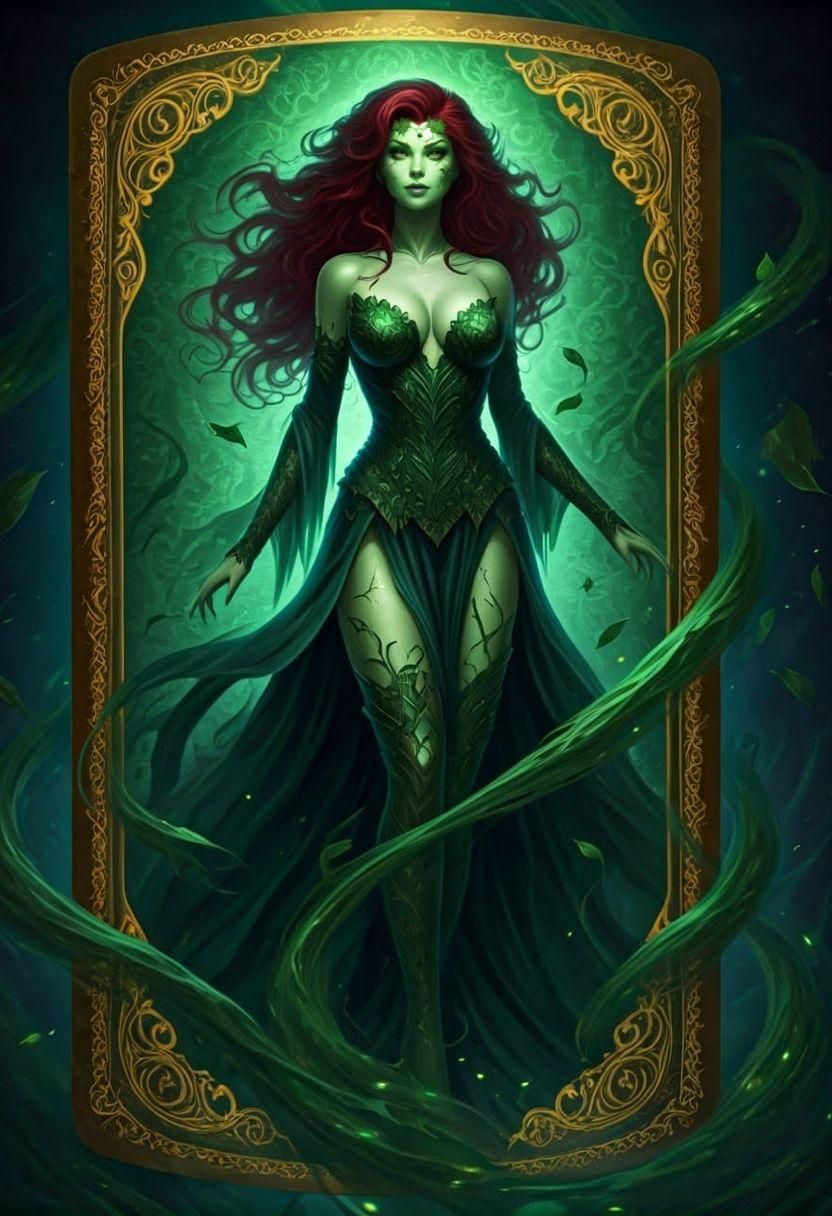 Poison Ivy Steps Out of Tarot Card
