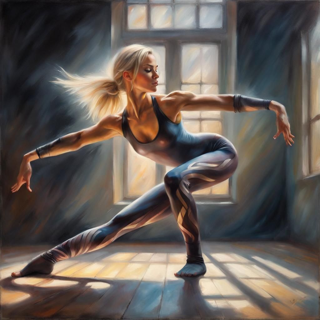 Gymnastic woman doing exercises