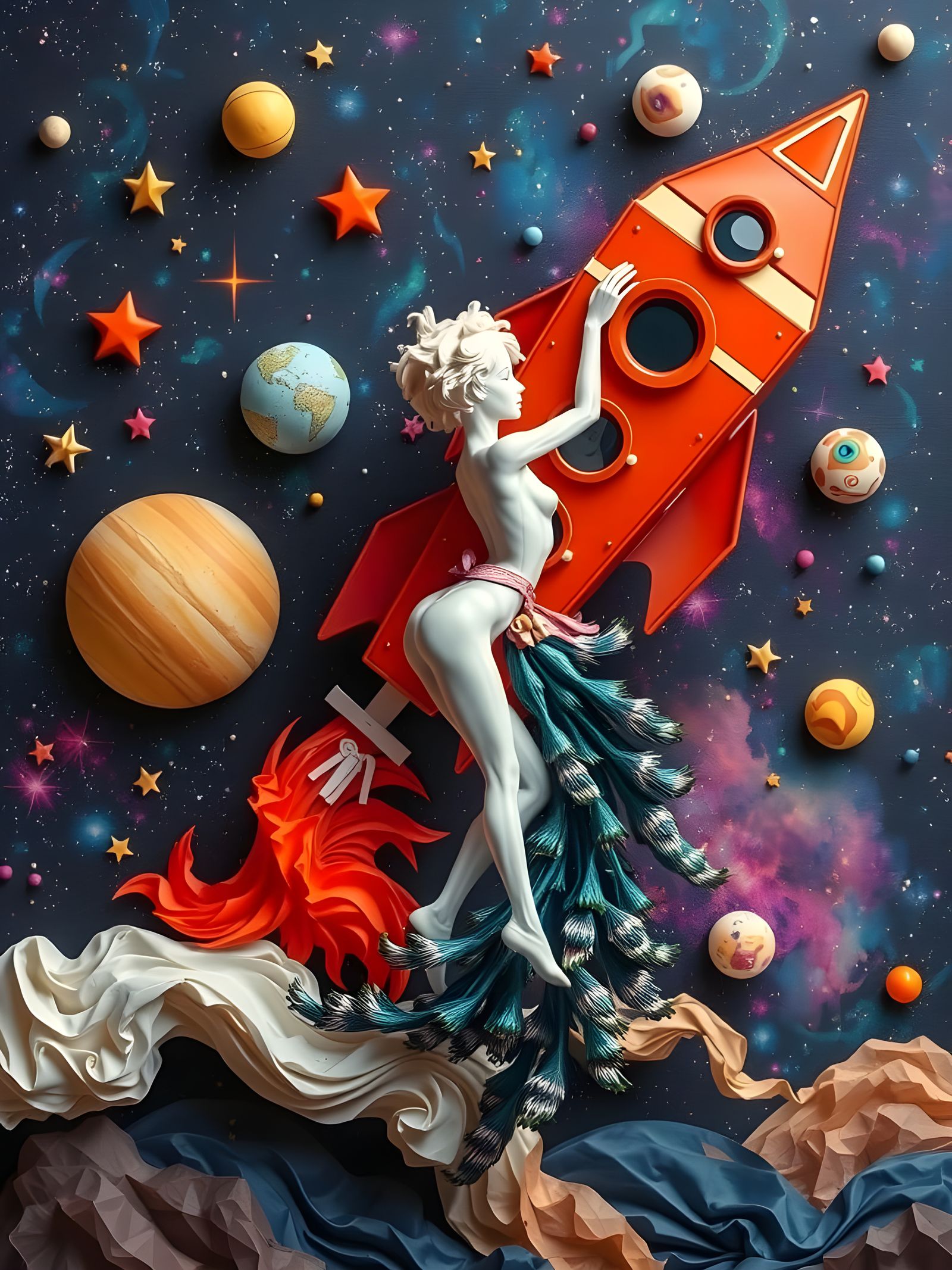 Cosmic Albino Goddess Blasts Off