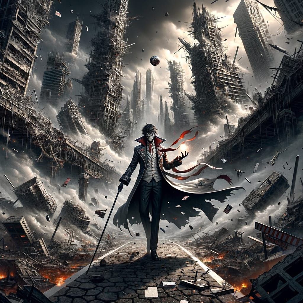 Post-Apocalyptic City with Arrogant Magician