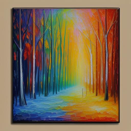 Expressionist Oil Painting with Colorful Impasto Textures