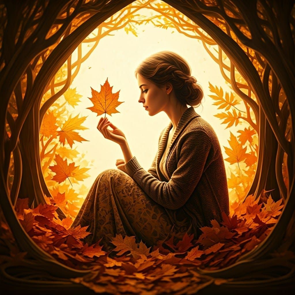 Autumn Serenity: Hyperdetailed Collage Art
