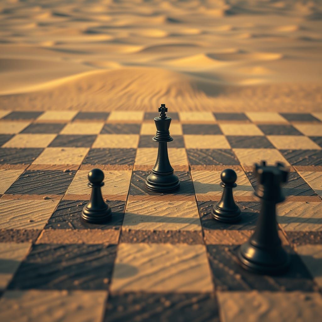 Desert Chessboard with Lone Rook, Documentary Style
