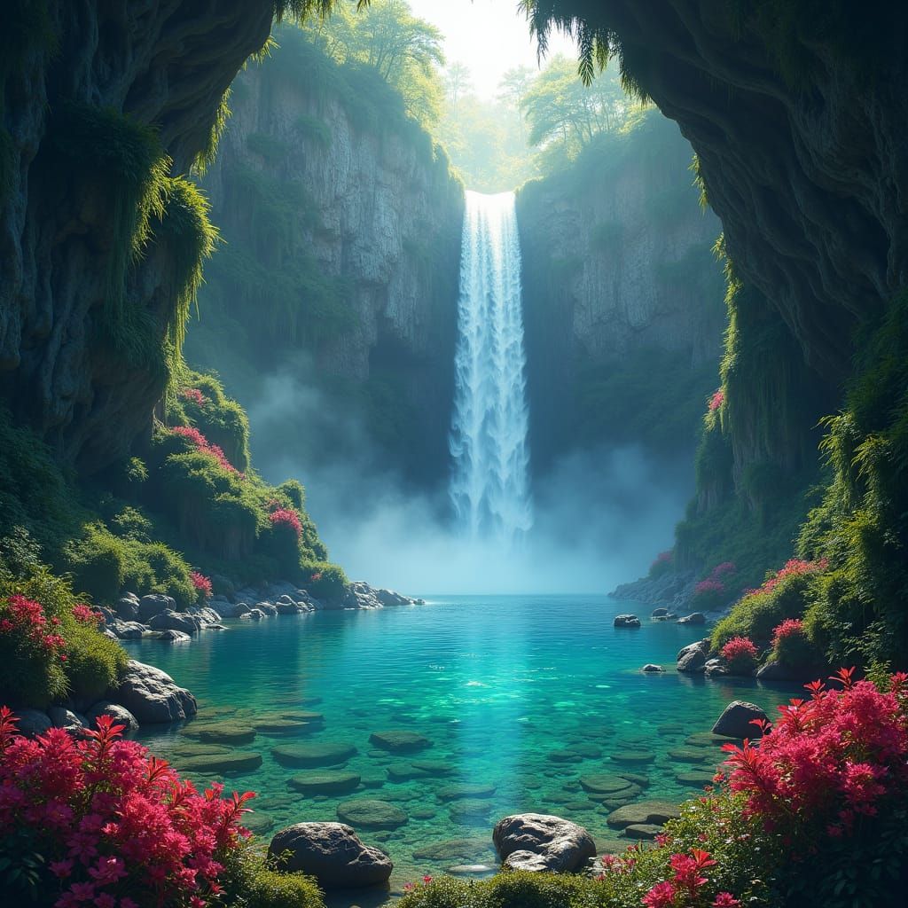 Mystical Waterfall Window to Another Realm