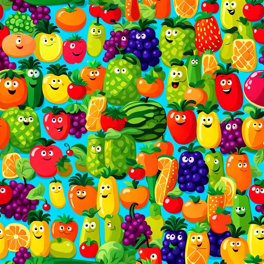 Colorful Fruit People Community Inspired by Veggie Tales