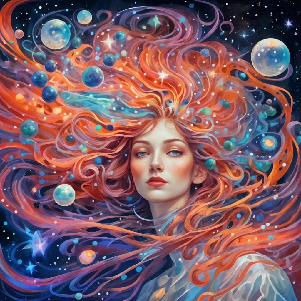 Dreamlike Cosmic Goddess of the Galaxy