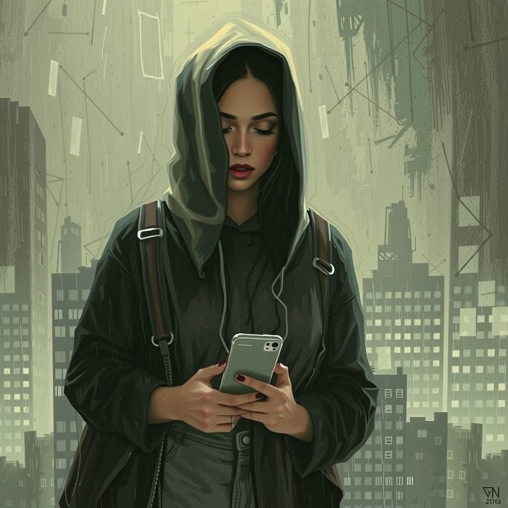 Dystopian Woman Portrait in Romanticism Style