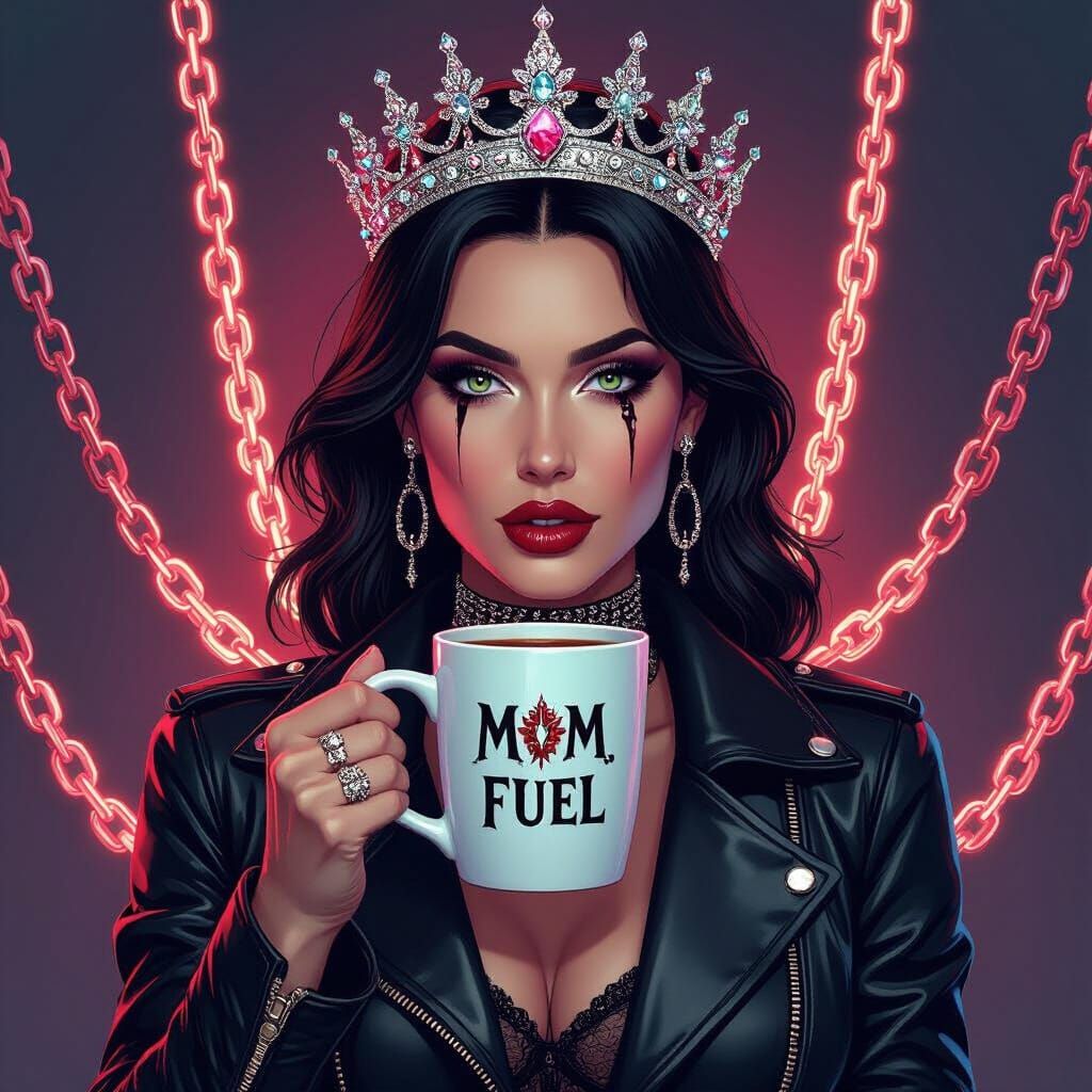 Glamorous Mom's Hellraiser-Inspired Portrait with Eerie Chai...