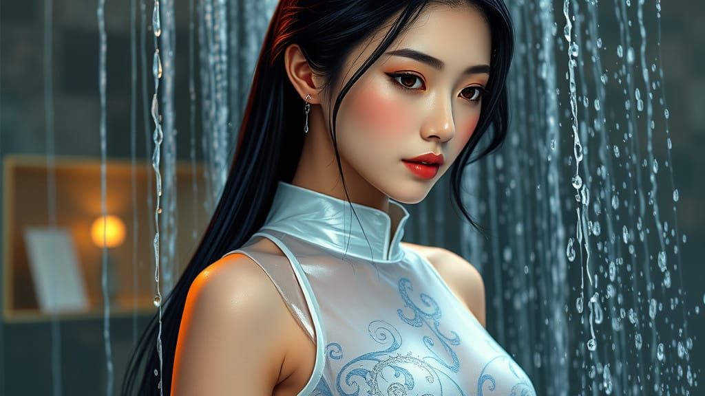 Sensual Asian Goddess Underwater