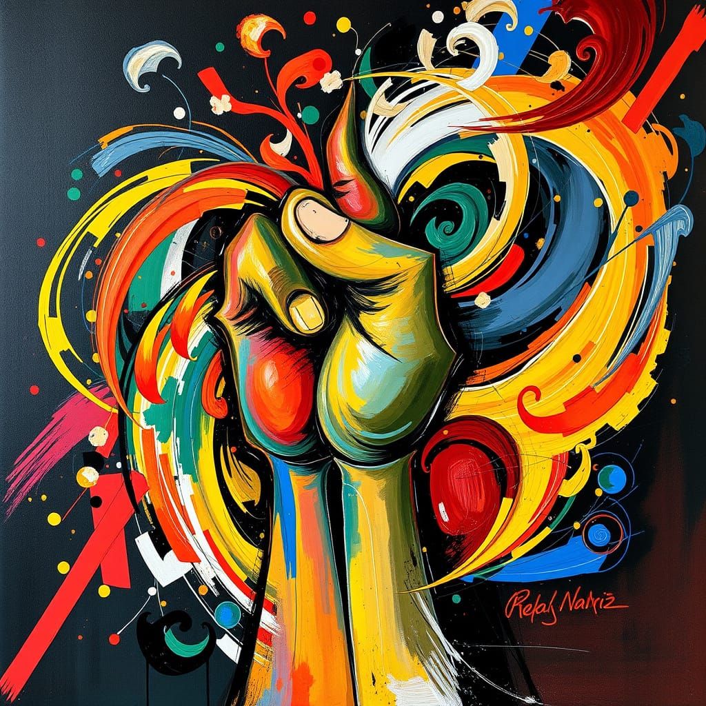Abstract Art Symbolizing Freedom with Vibrant Colors