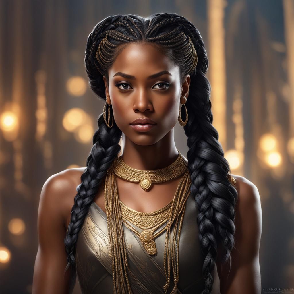 African Princess Portrait in Hyperdetailed Digital Art