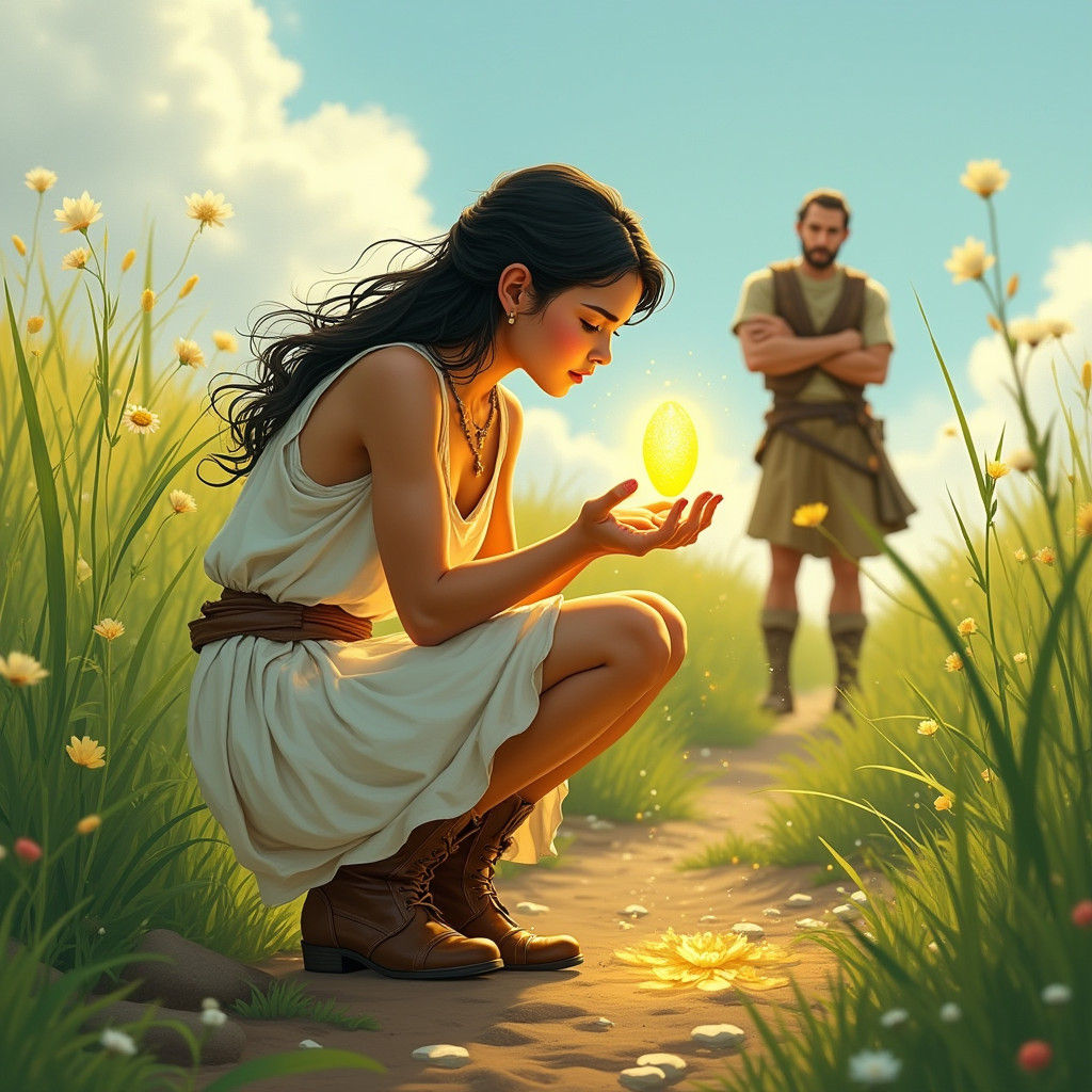 Laila and the Glowing Seed, Dreamy Illustration