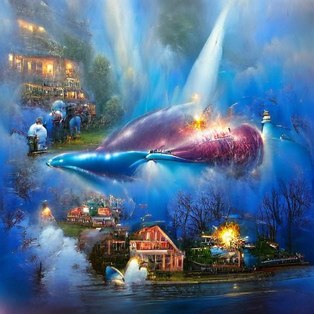 Laser Beams Strike a Blue Whale in Deep Ocean