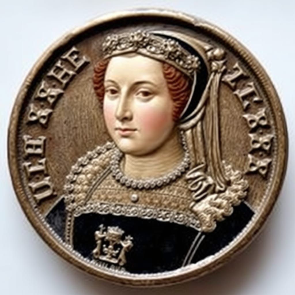 [The 'Moost Happi' medal, struck in 1534, is the only undisputed surviving portrait of Anne Boleyn made during her lifet...