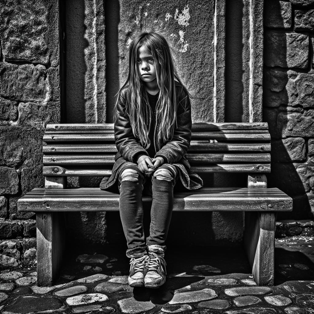 Girl with Rainbow Blood in Stone Cell