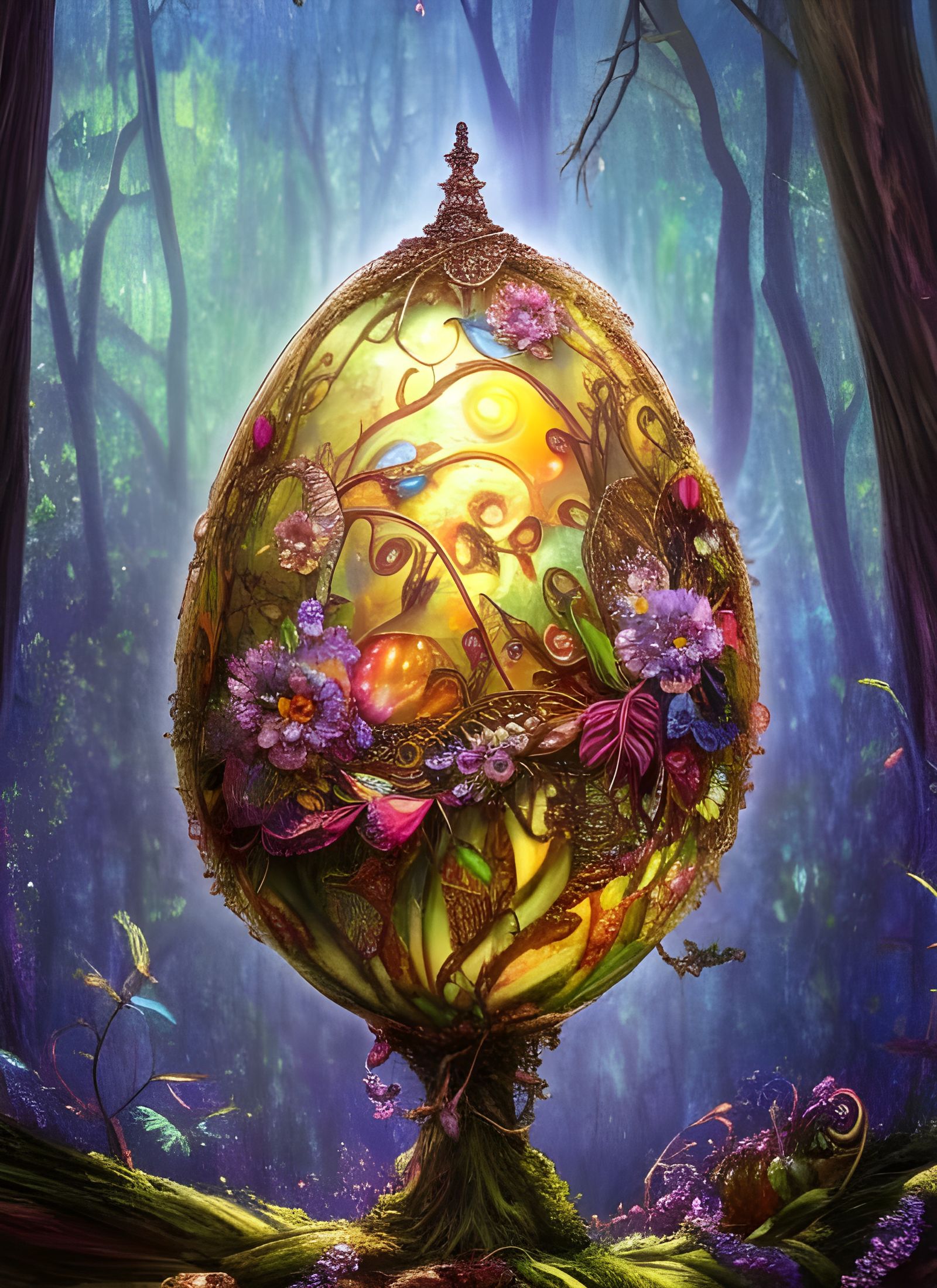 Egg in a fairy forest