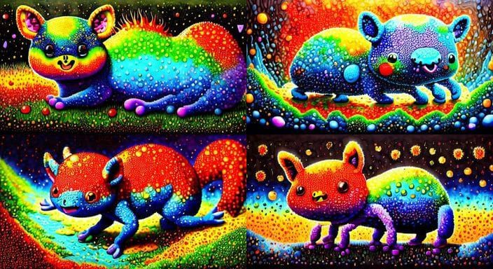 Kawaii Axolotl Enjoying Pizza in a Whimsical Scene