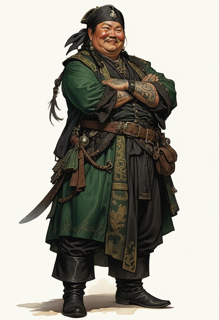 Mongol Pirate Queen in the Style of Boris Vallejo