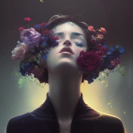 Secret flower garden quantum colors of love