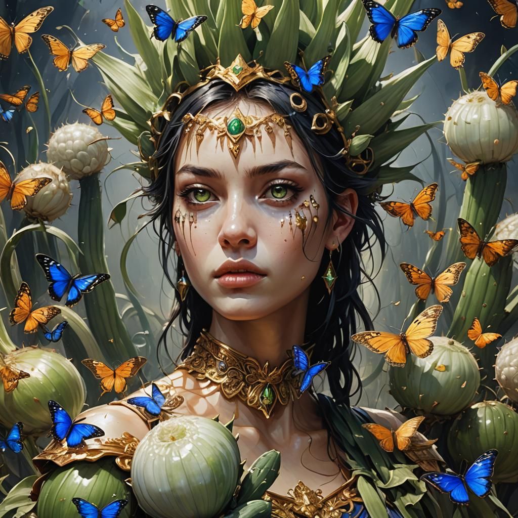 Onion Warrior with Golden Sword and Wings