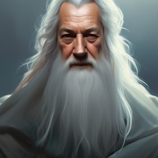 Gandalf Portrait in Hyperdetailed Digital Art Style