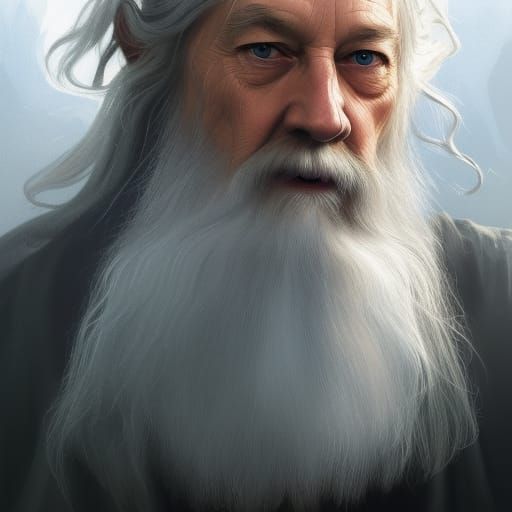 Gandalf Portrait in Hyperdetailed Lighting