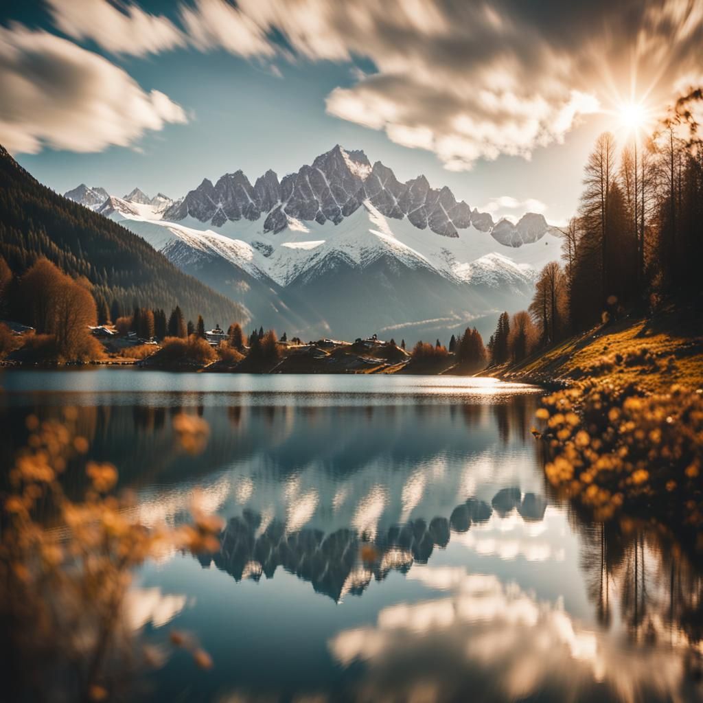 Breathtaking Alps Landscape Photography on a Sunny Day