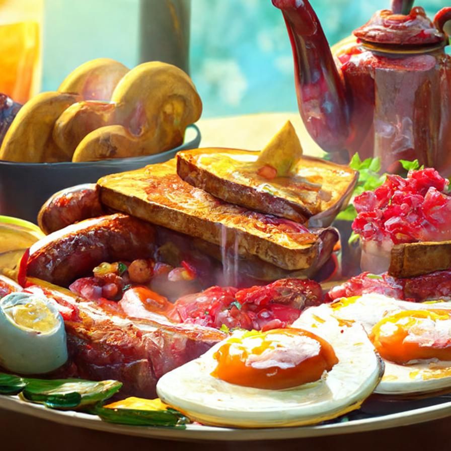 Delicious English Breakfast Concept Art