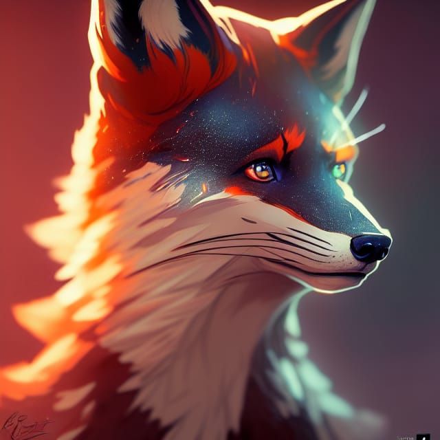 Detailed Hybrid Portrait in Art Nouveau Style