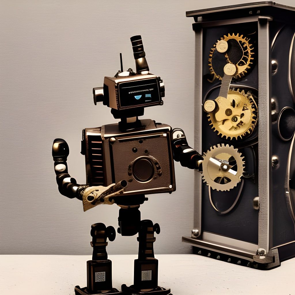 Steampunk Robot Assistant with Friendly Design