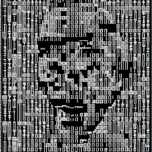 Matrix Style ASCII Portrait in Black and White
