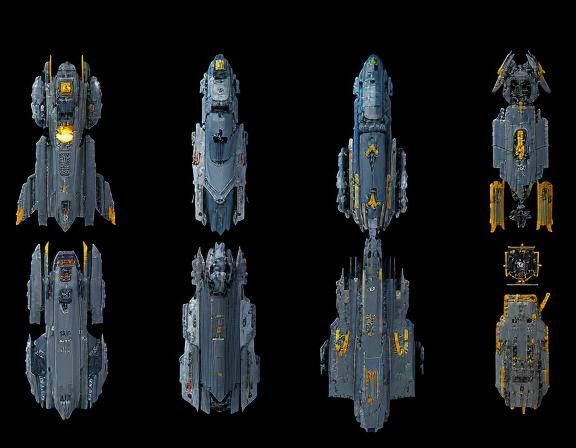 Pixel Art Sci-Fi Battleship Game Asset Sheet