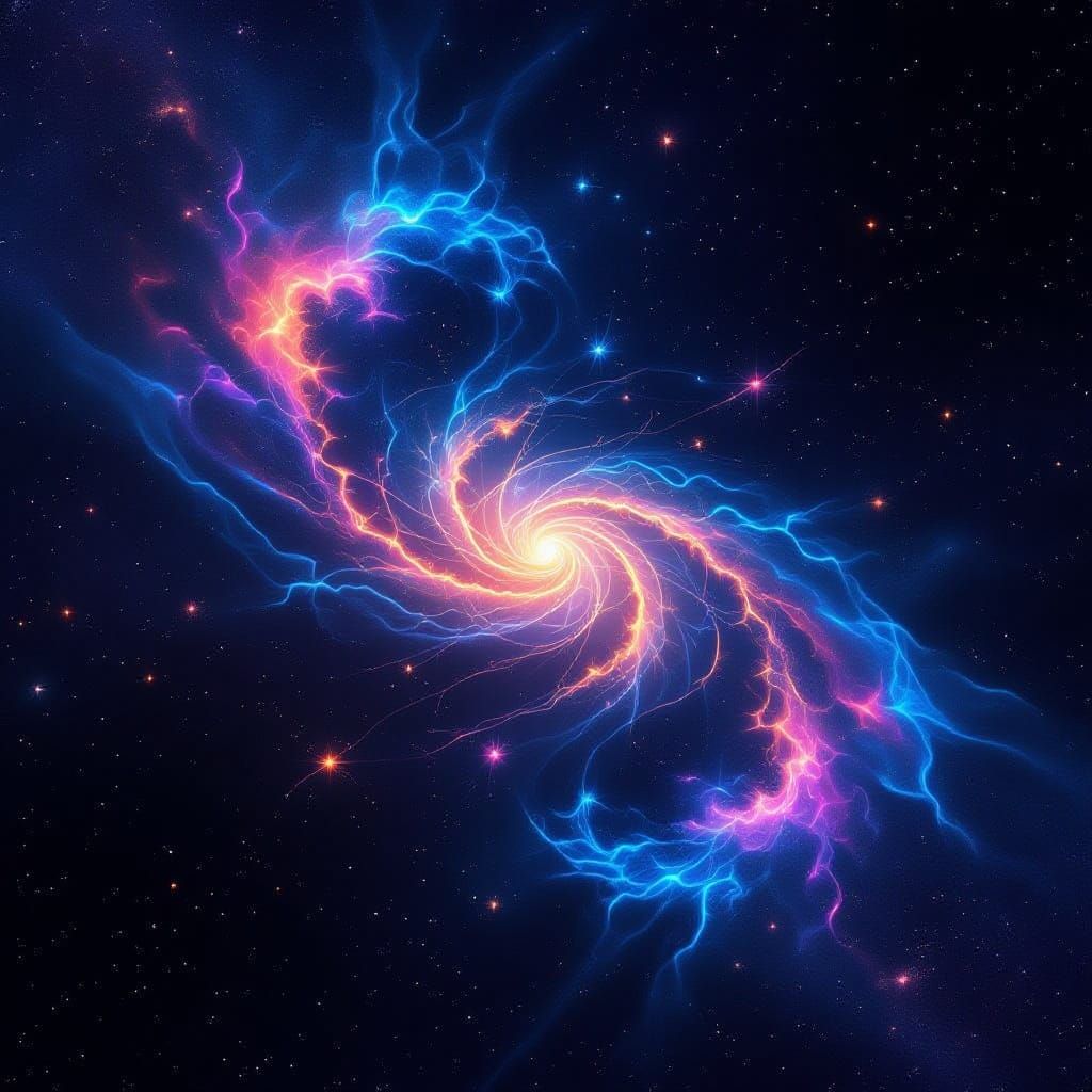 Fractal Cosmic Vista: Infinite Galaxies in Neon Colors