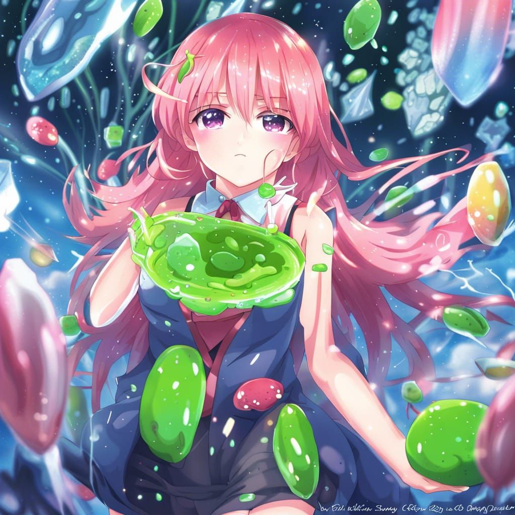 Anime Slime Girl in Japanese Manga Style